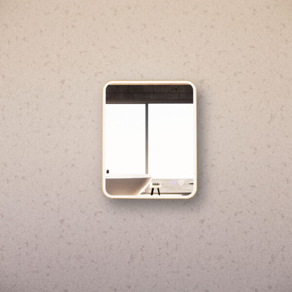 Riva Brushed Gold Framed S4 LED Mirror 600/750/900/1200/1500mm Rectangle Square with Easy Hooks and Dimmer - MLED-S4-7560GF