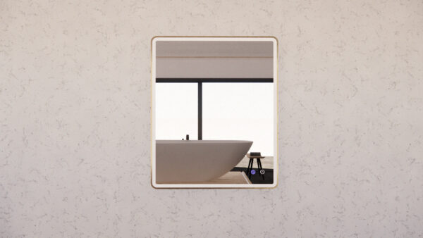 Riva Brushed Gold Framed S4 LED Mirror 600/750/900/1200/1500mm Rectangle Square with Easy Hooks and Dimmer - MLED-S4-9075GF