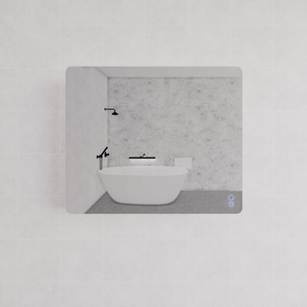 S5 Three Color Lights Backlit Rectangle Square LED Mirror, with Defogging Function, Easy Hook - MLED-S5-7590 750x900x45mm