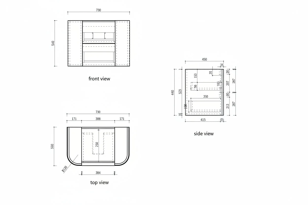 Ramee Fluted Wall Hung 750mm Matte White Cabinet