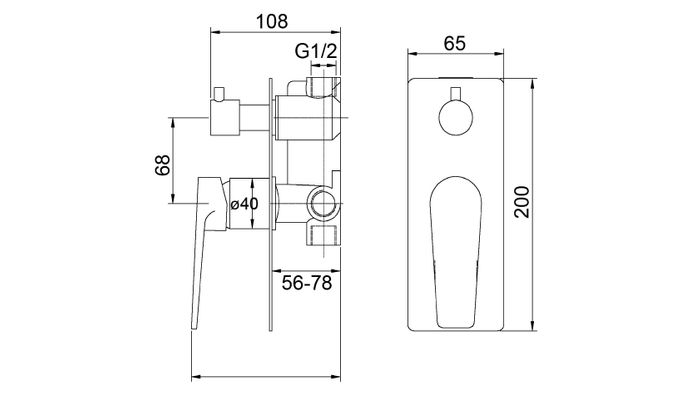 Zevio Diverter Shower Mixer