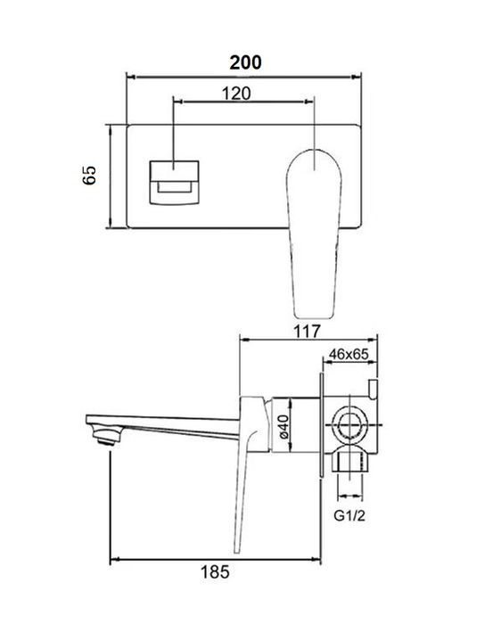 Zevio Wall Basin Mixer Chrome