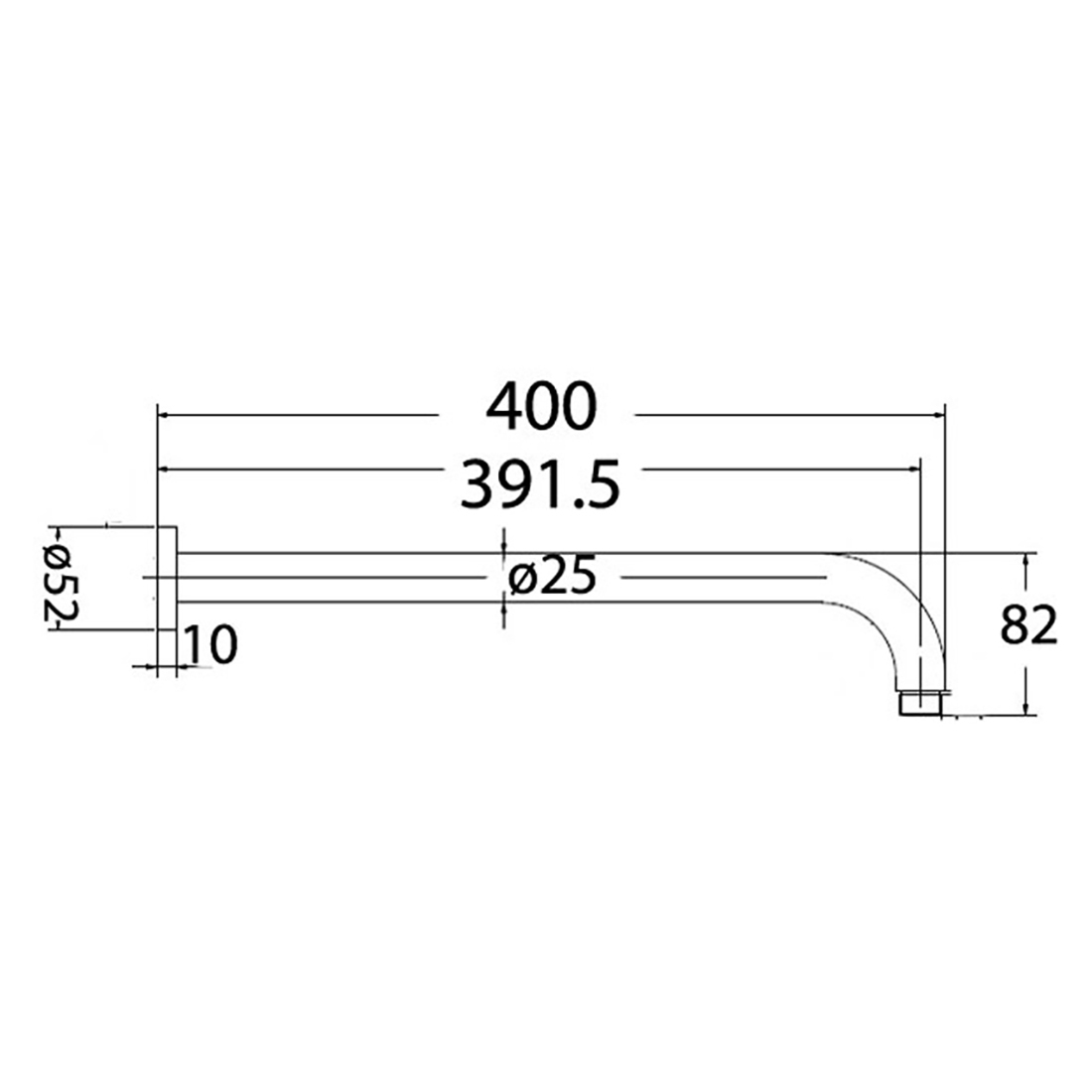 ACL wall Round Shower Arm  400mm