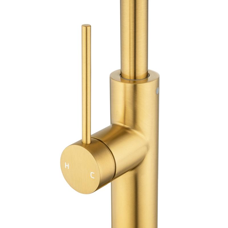 Brushed Brass Standard Slim Kitchen Mixer