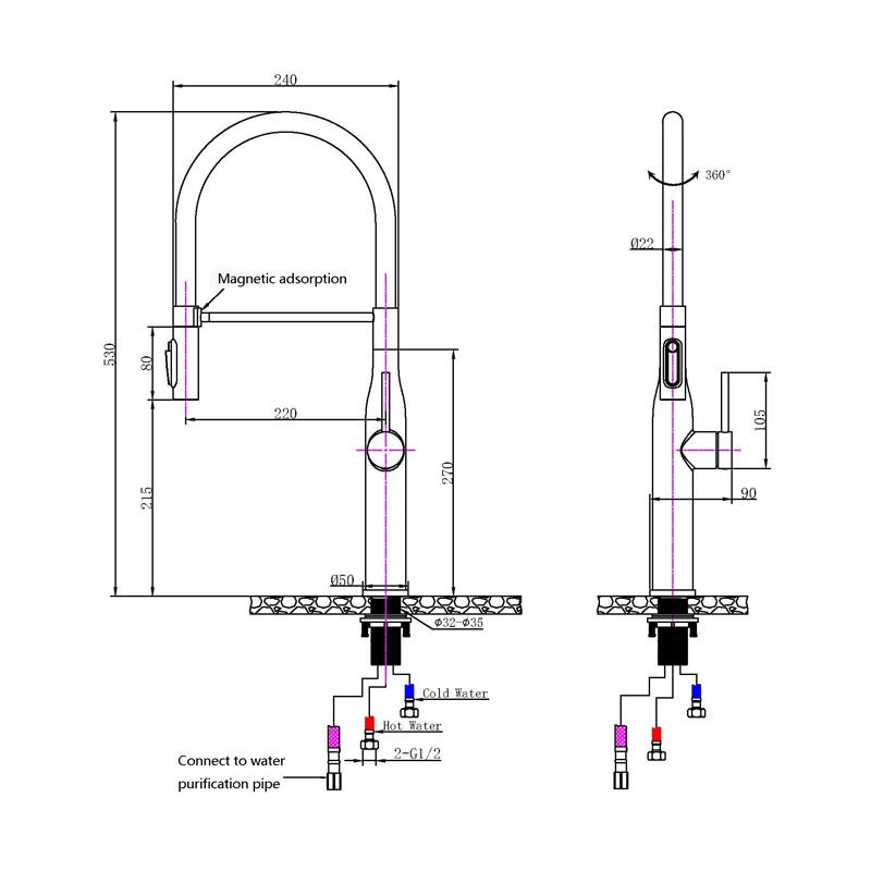 Specification Brushed Brass Kitchen Mixer