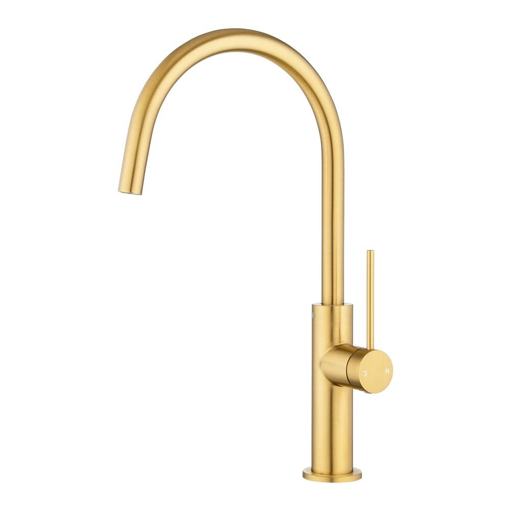 Brushed Brass Standard Slim Kitchen Mixer