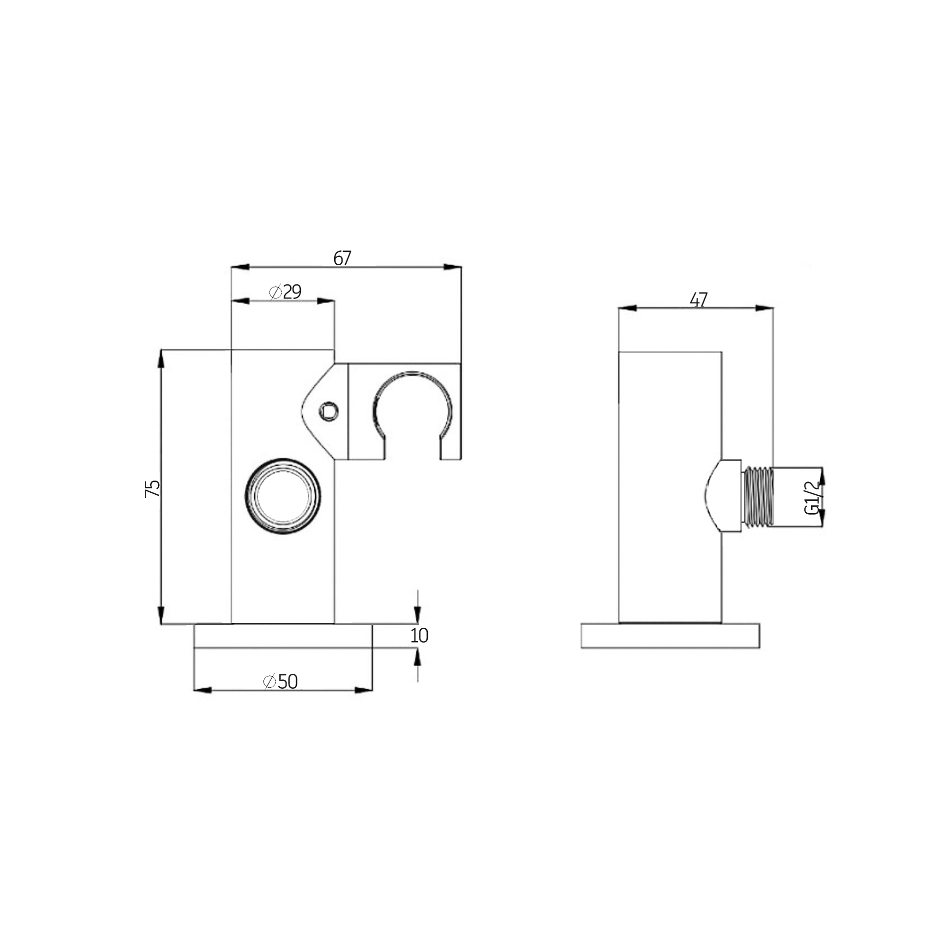 Pavia Brushed Gold Handheld Shower Set Round