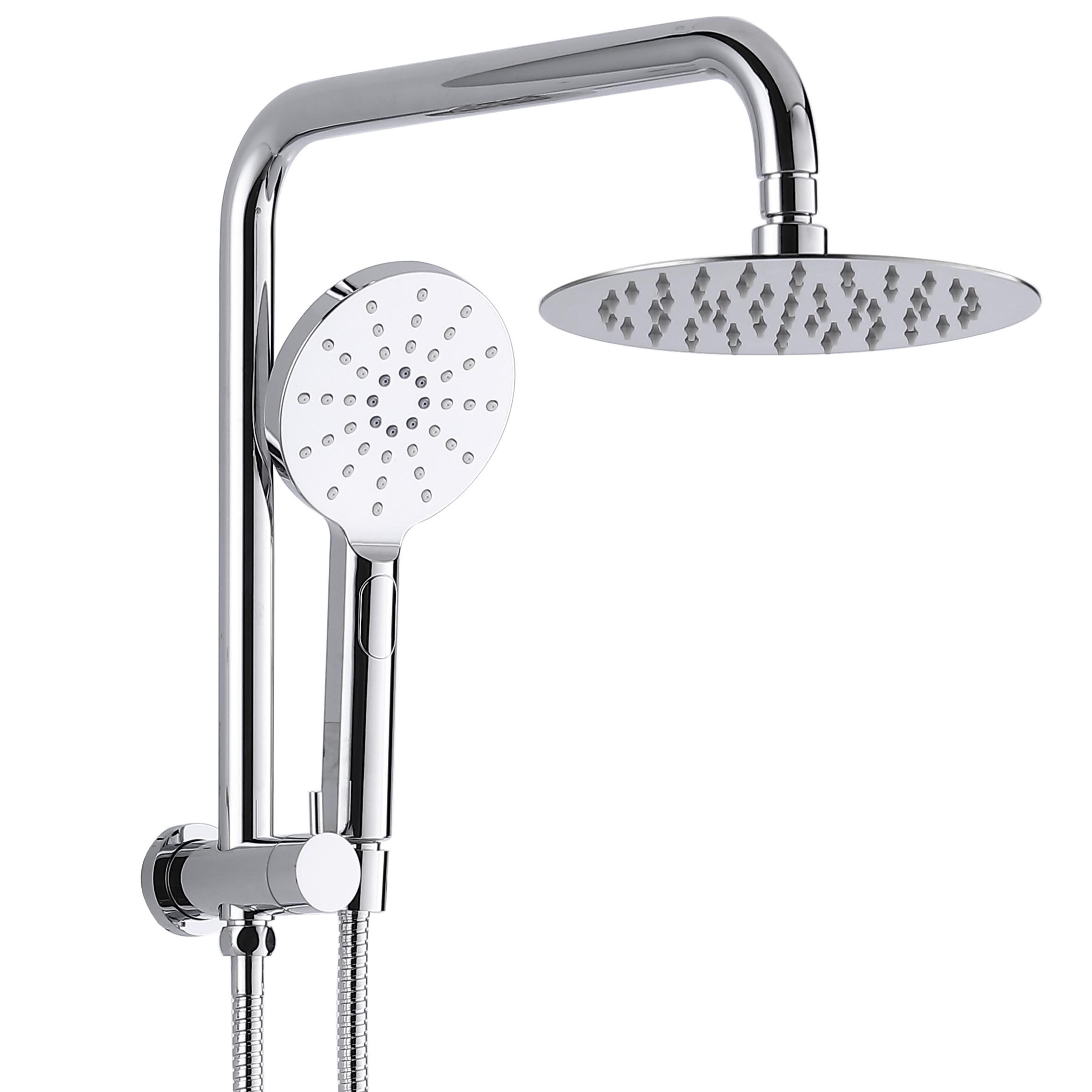Pavia Compact Twin Shower With 200mm Round Head Chrome