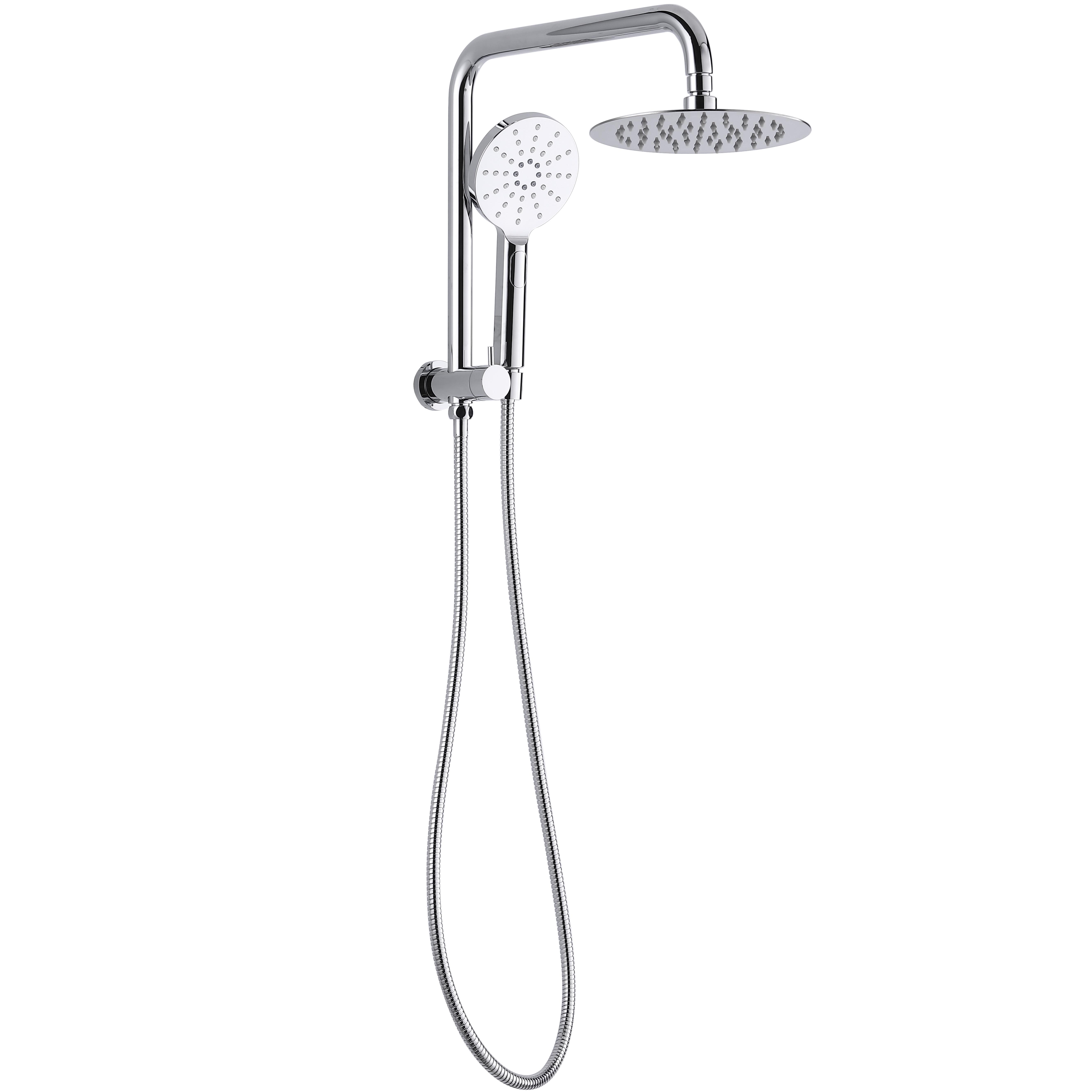 Pavia Compact Twin Shower With 200mm Round Head Chrome