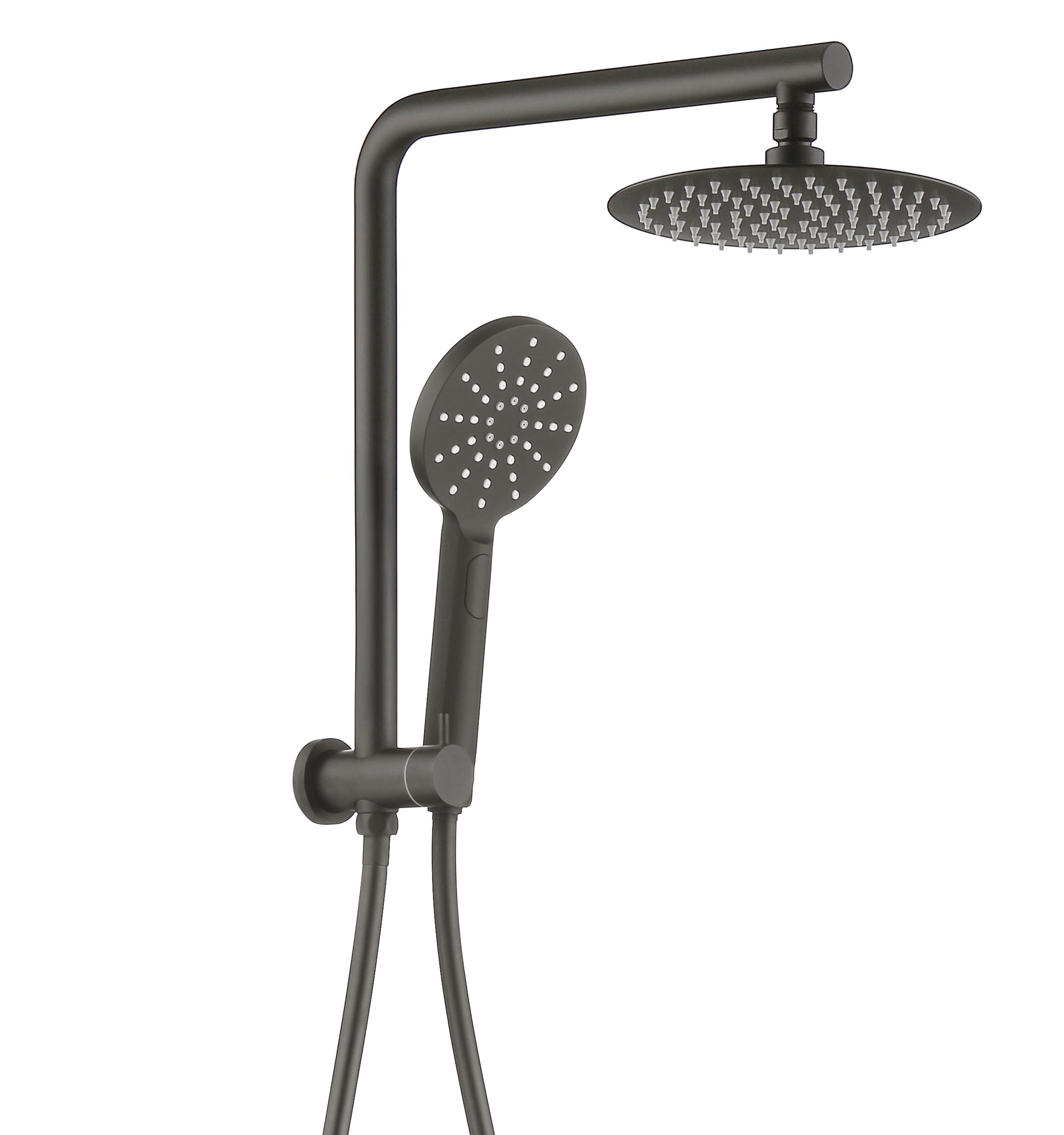 Pavia Compact Twin Shower With 200mm Round Head Gunmetal