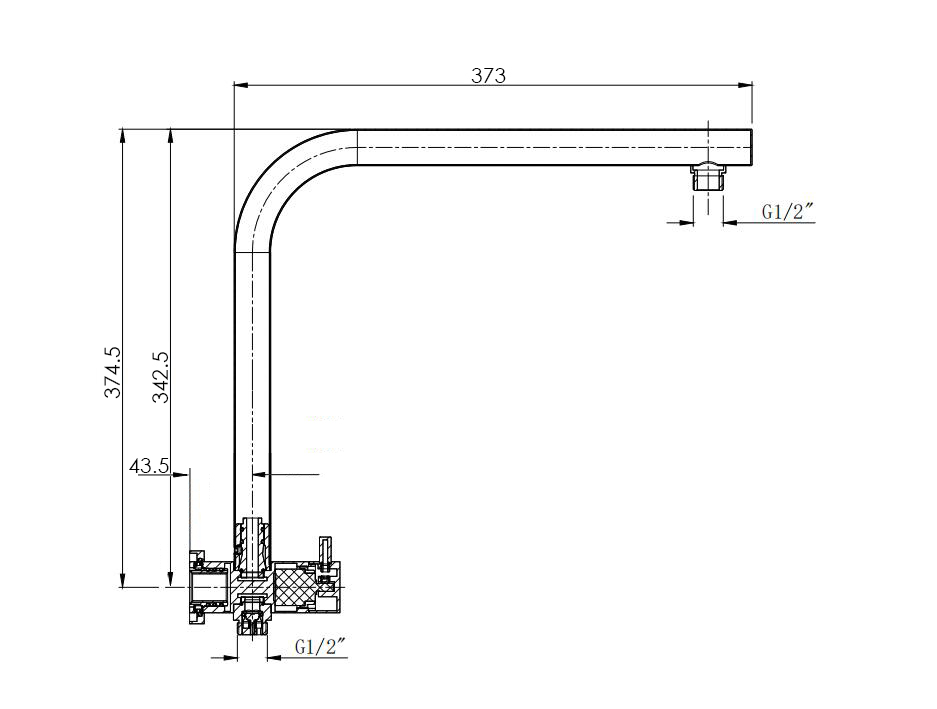 Pavia Compact Twin Shower With 200mm Round Head Gunmetal