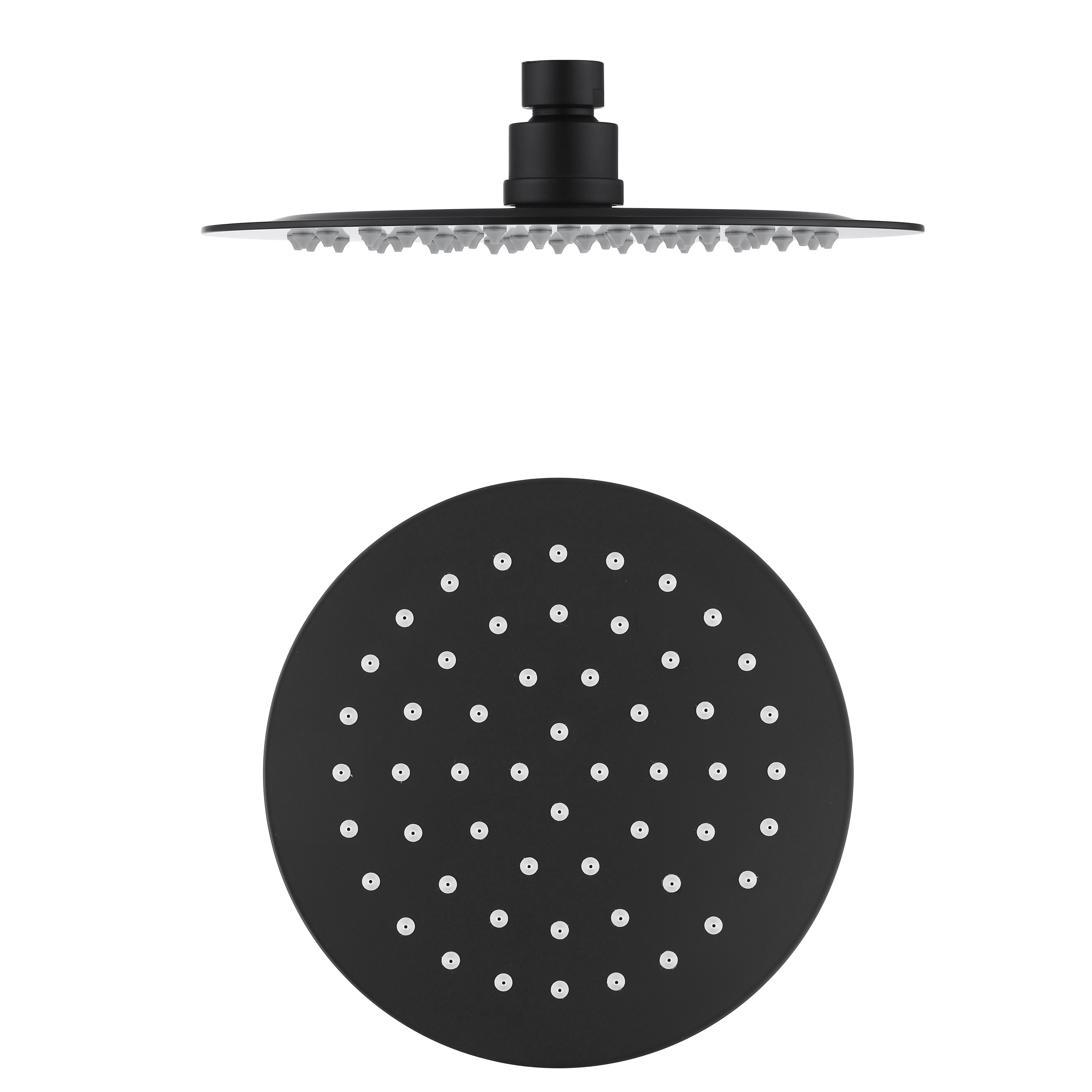 Pavia Compact Twin Shower With 200mm Round Head Matte Black