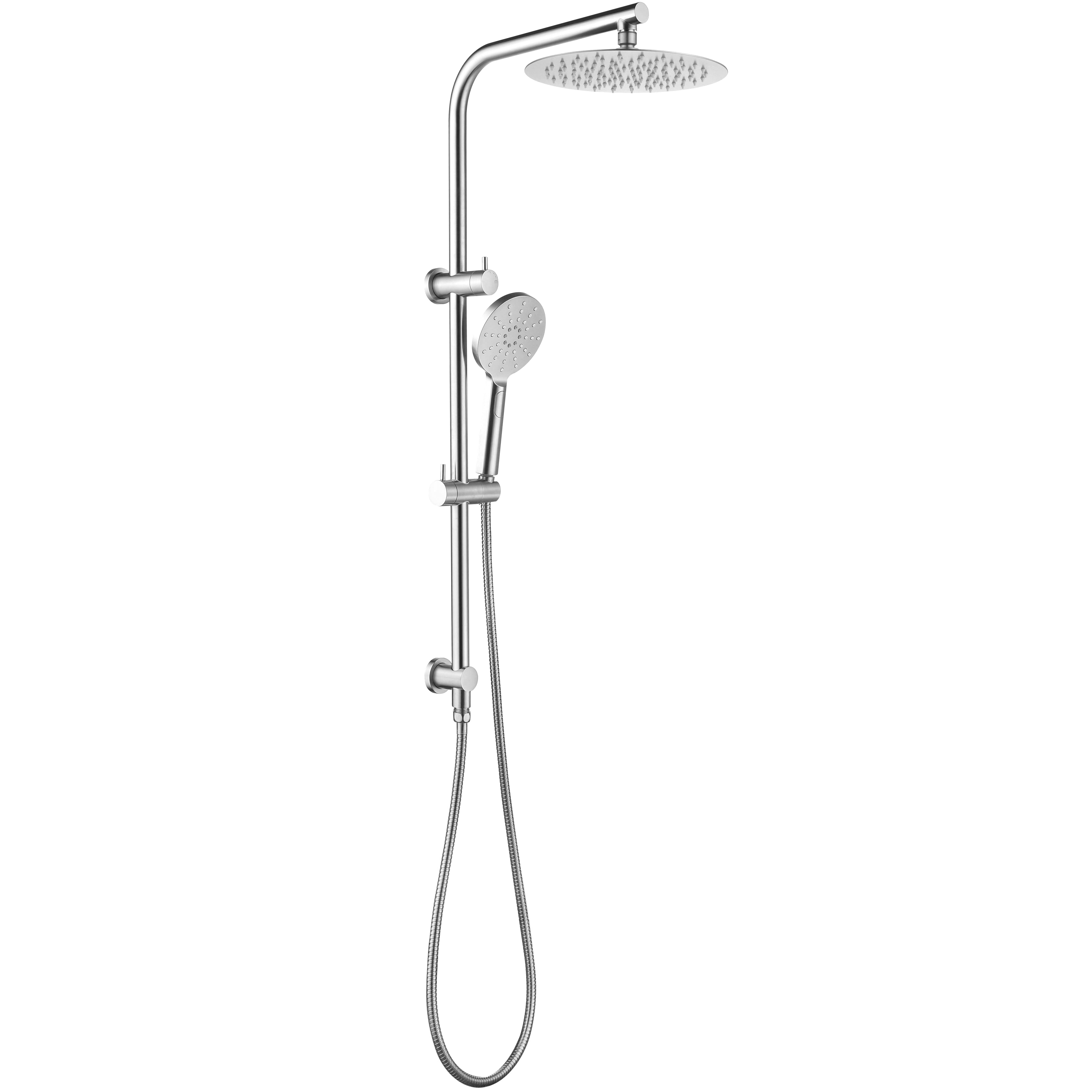 Pavia Twin Shower On Rail 250mm Shower Head Round Chrome