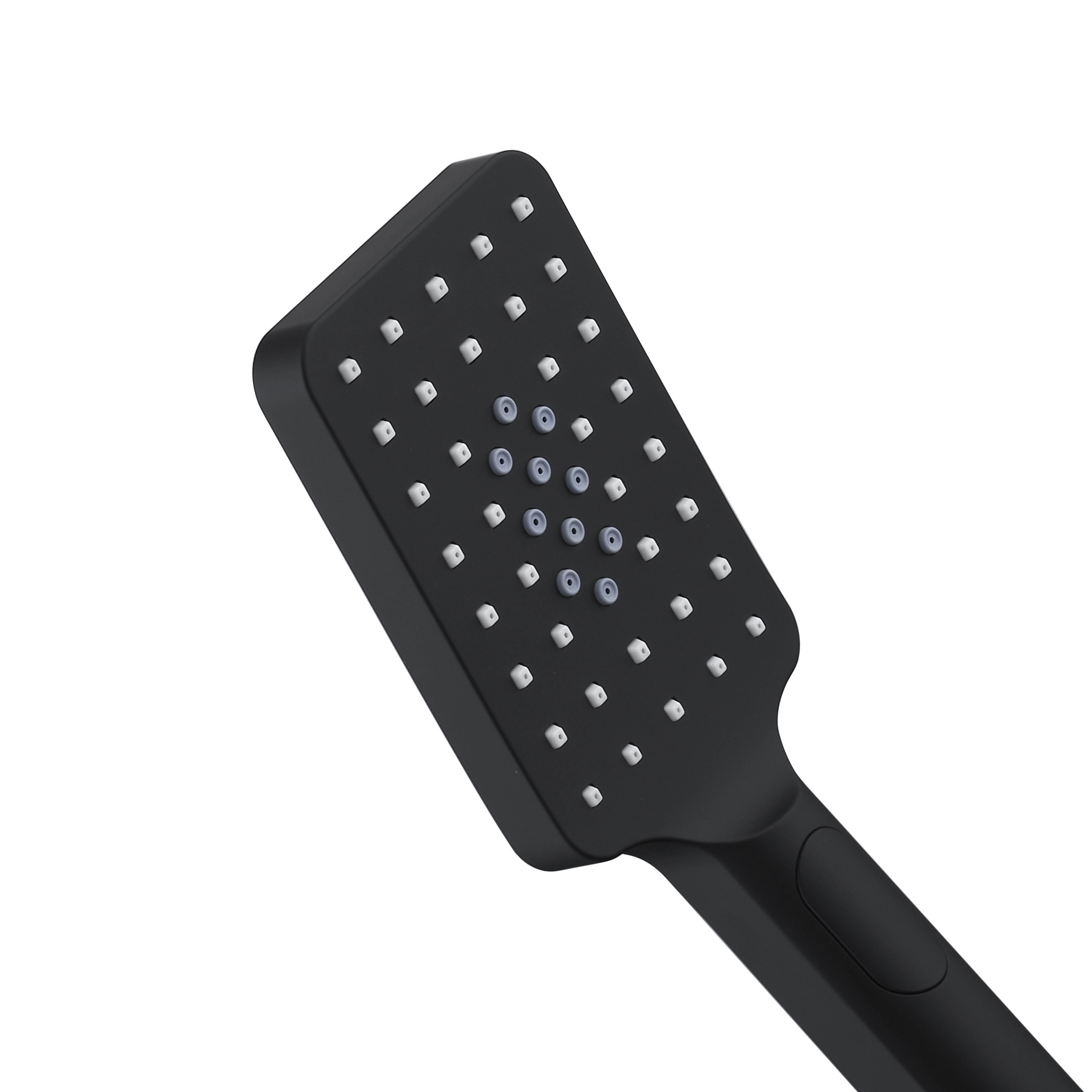 Taran 200mm Matte Black Twin Shower Half Rail Top Inlet Square