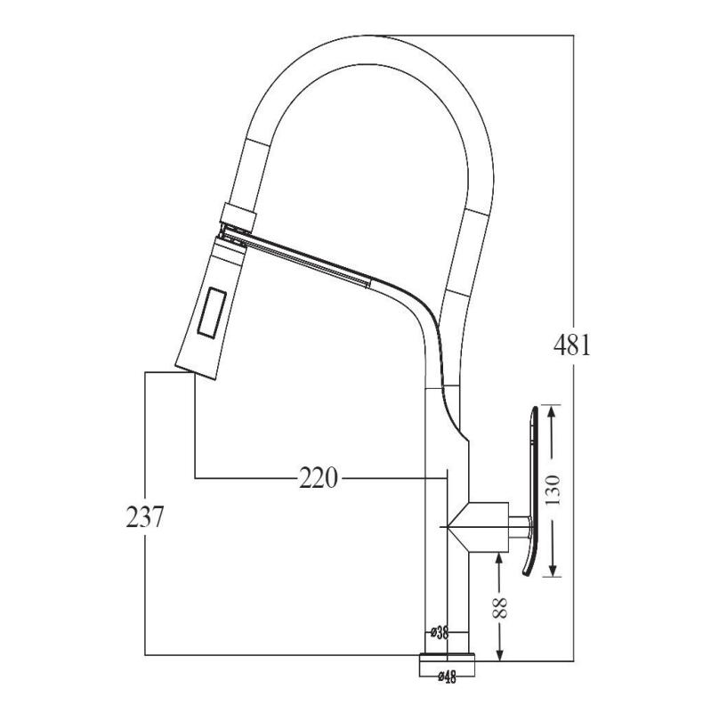 Chrome Pull Out Kitchen Mixer