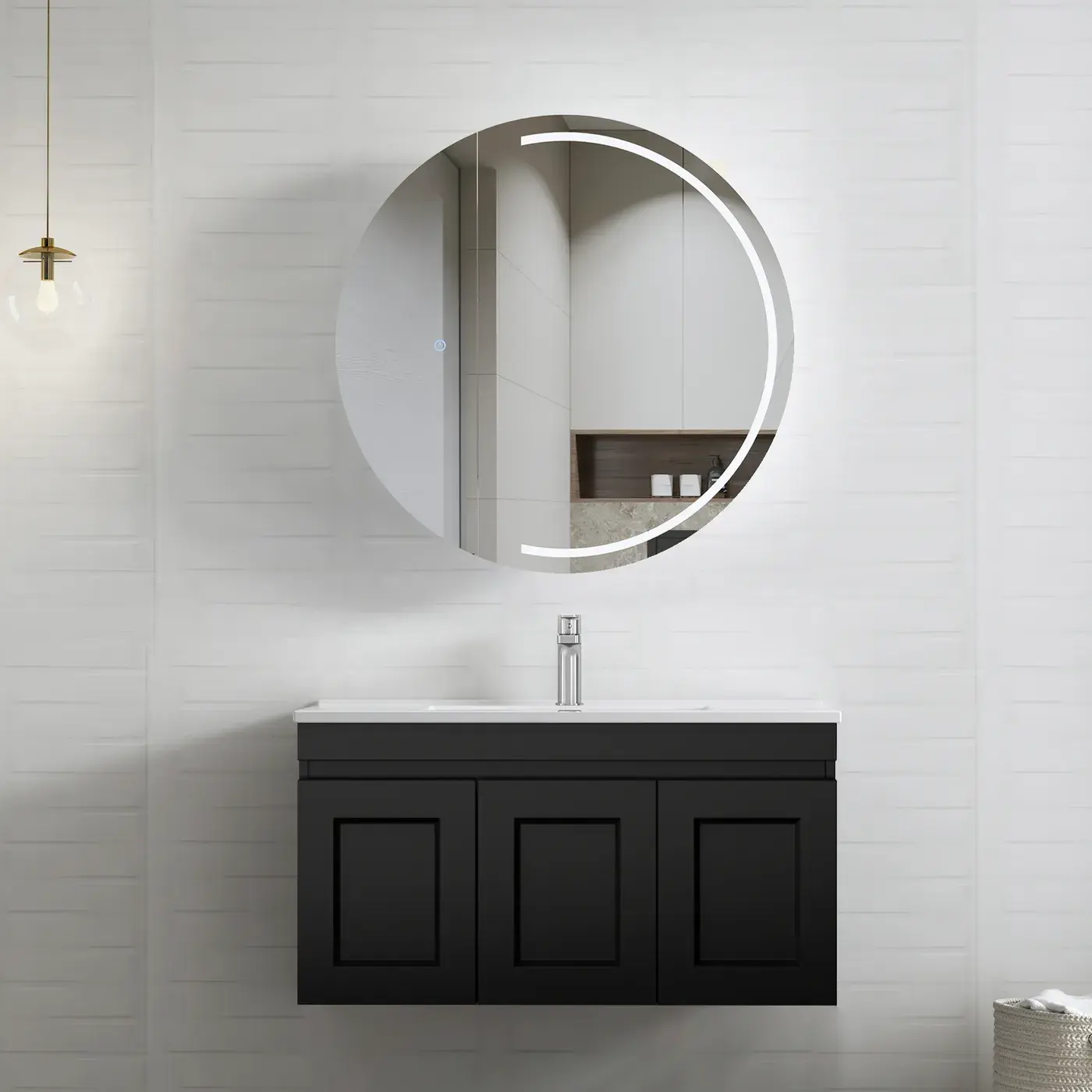 Hampton Mark II 900mm Satin Wall Hung Vanity