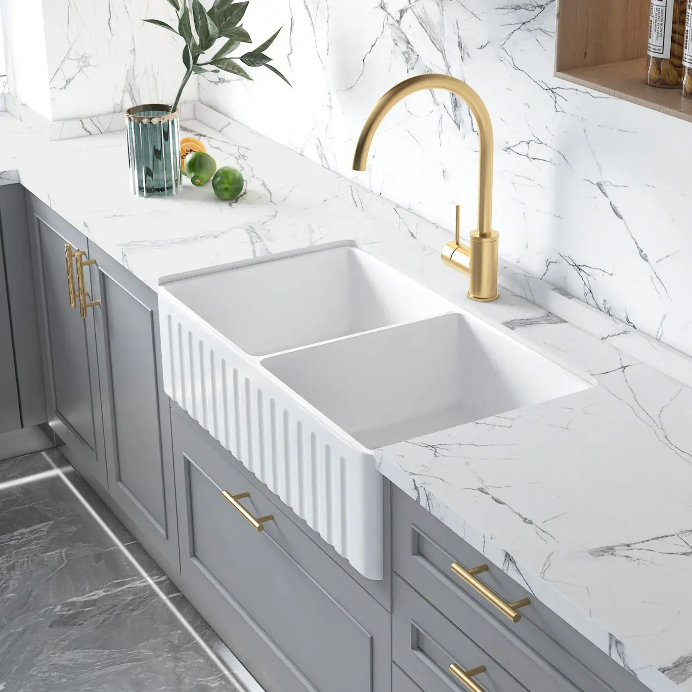 Boston 853x461x255 Butler Sink Double Bowl