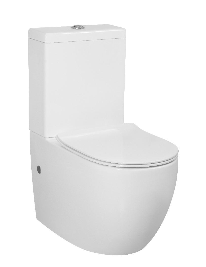 Anatolian Ceramic Toilet - White, Dual Flush, Tornado Rimless, Soft-Close Lid