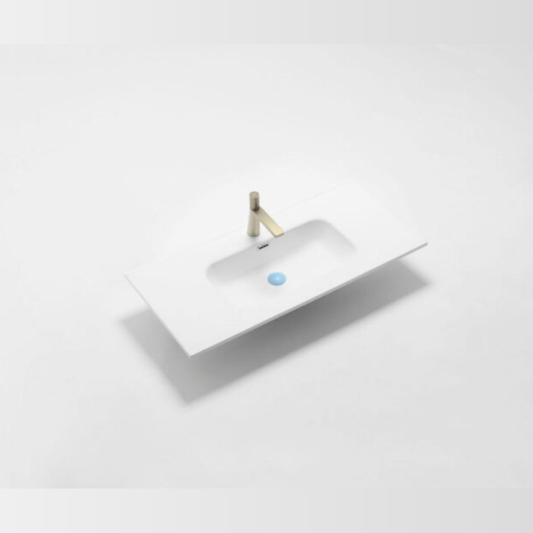 Eden 900mm Gloss White ceramic top with overflow