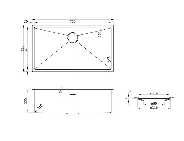 Axon Sink 77S 770x440x220