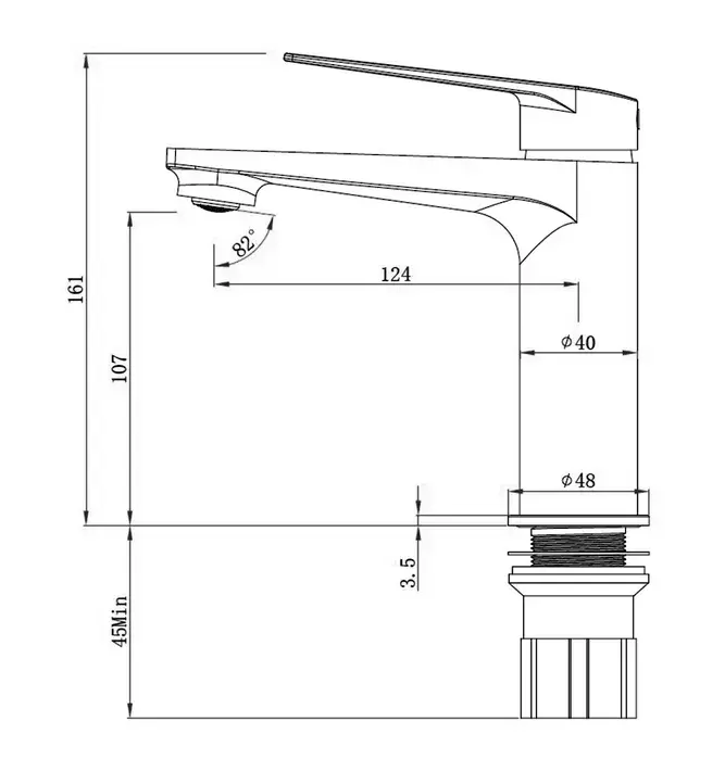 RUSHY Series Black Basin Mixer